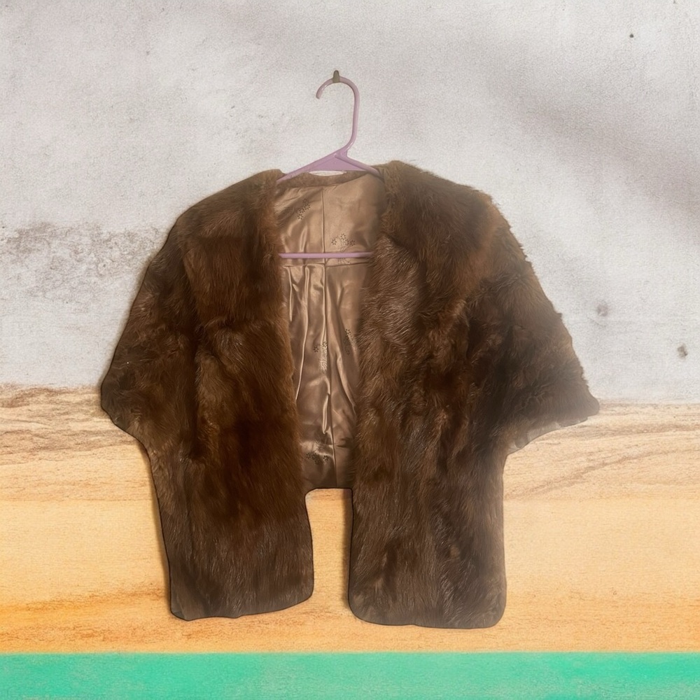 Vintage Maurice L Rothschild Ronley Genuine Mink Fur Shawl Wrap